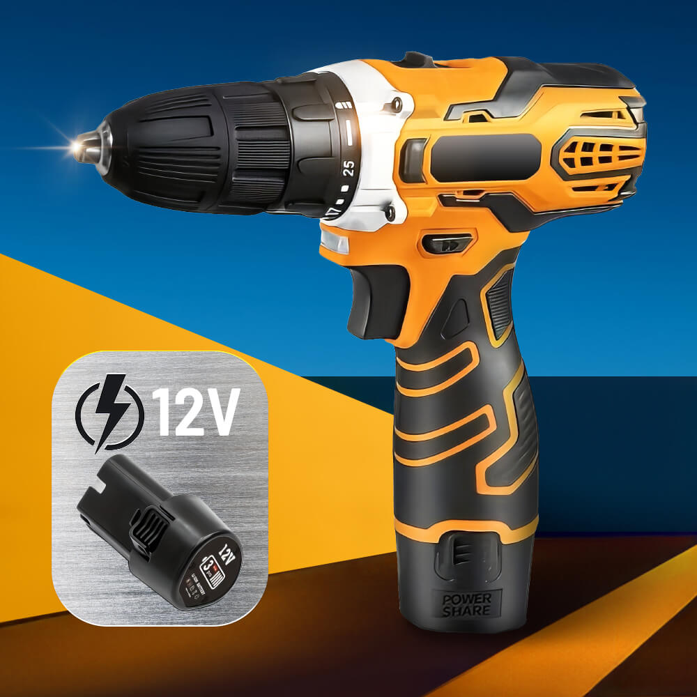 21V Cordless Impact Drill with 2-Speed Settings and Lithium Battery