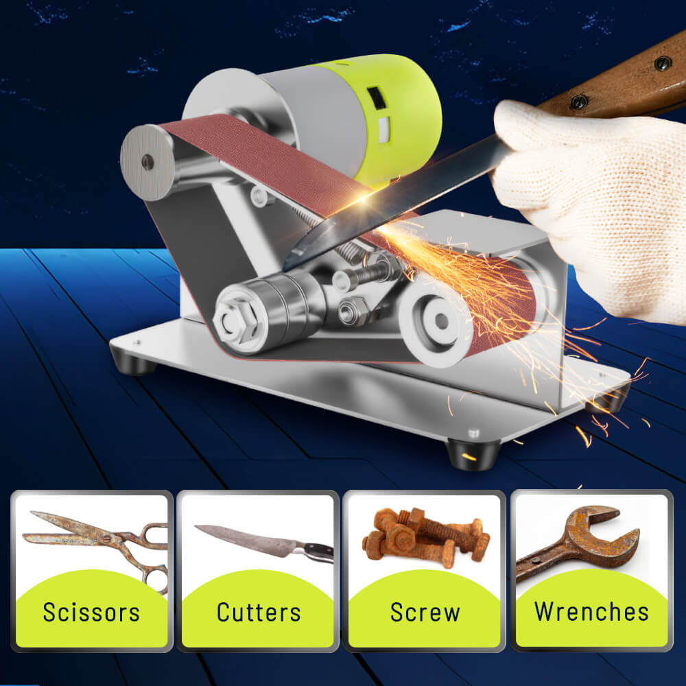 Mini Belt Sander – 7-Speed Adjustable Electric Belt Sander for Wood, Metal & Knife Making