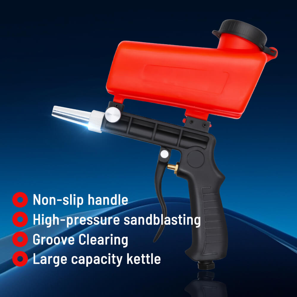 90PSI Pneumatic Sandblaster Gun – Aluminum Gravity Feed Abrasive Blaster for Rust, Paint, and Corrosion Removal