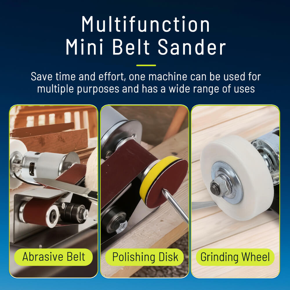 Mini Belt Sander – 7-Speed Adjustable Electric Belt Sander for Wood, Metal & Knife Making