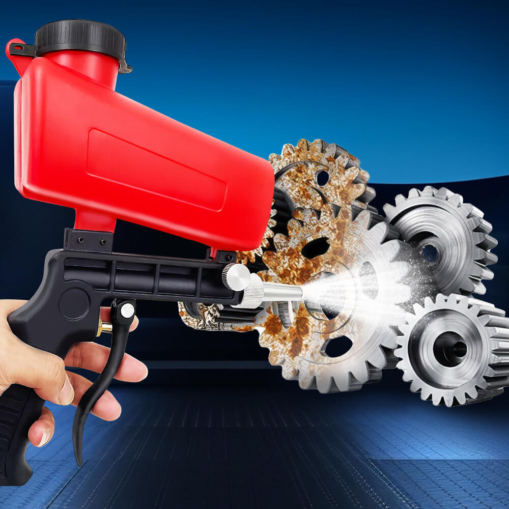90PSI Pneumatic Sandblaster Gun – Aluminum Gravity Feed Abrasive Blaster for Rust, Paint, and Corrosion Removal