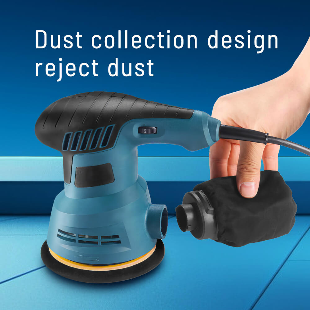 300W Variable Speed Orbital Sander with Dust Collection – 6-Speed Electric Palm Sander for Wood & Paint