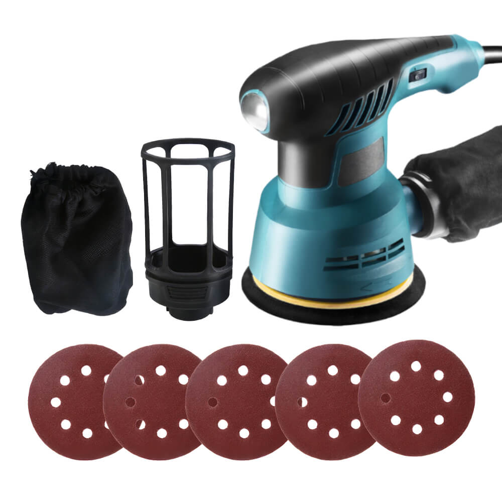 300W Variable Speed Orbital Sander with Dust Collection – 6-Speed Electric Palm Sander for Wood & Paint