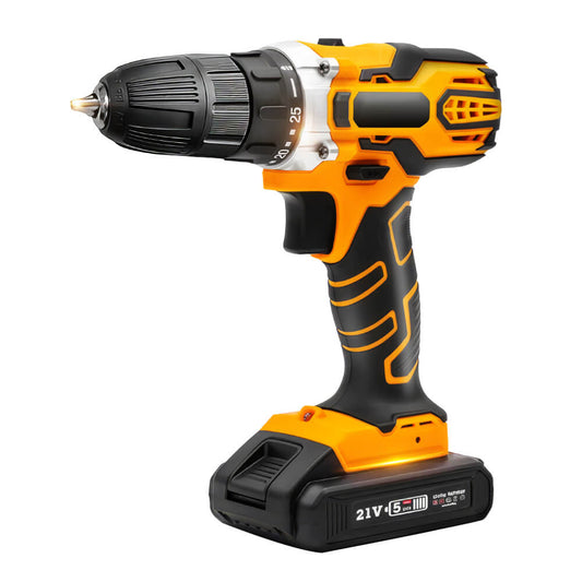 21V Cordless Impact Drill with 2-Speed Settings and Lithium Battery
